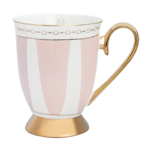 Strisce Rosa mugg 28 cl, Rosa-vit