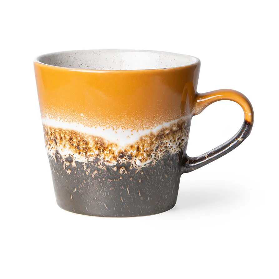 HKliving 70's cappuccinomugg 33 cl Fire