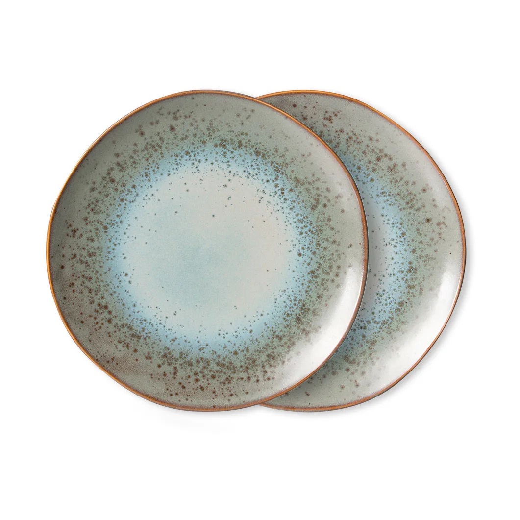 HKliving 70's middagstallerken Ø26 cm 2-pak Mineral billede