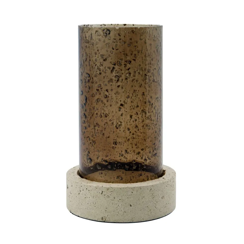 House Doctor Bougeoir Rivo 21,5 cm Marron