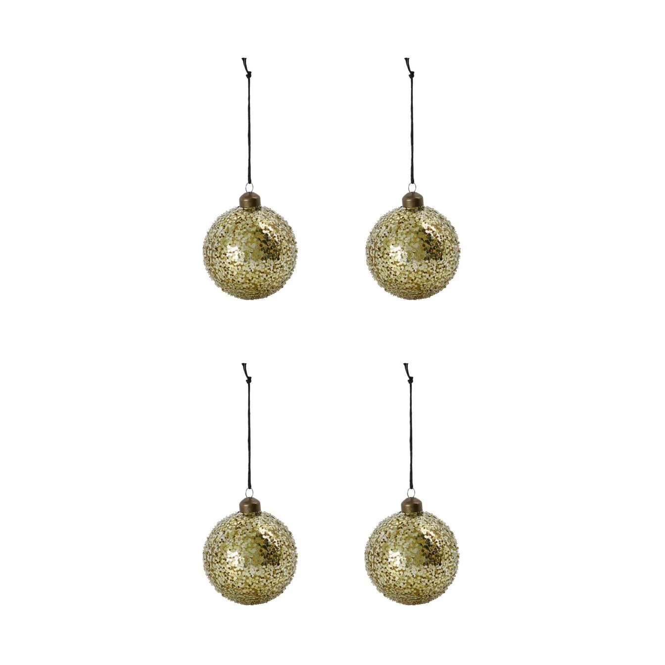House Doctor Boule de Noël Chosen Ø8 cm, lot de 4 Or
