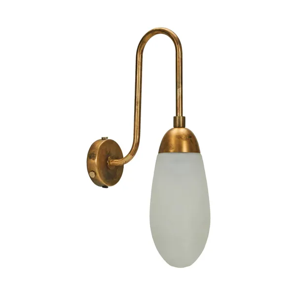 Drop vägglampa, Antik mässing