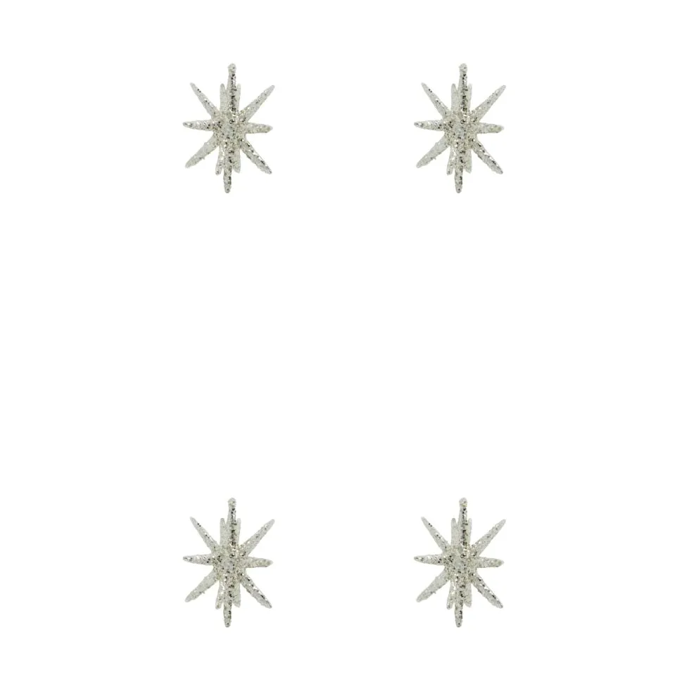 House Doctor Étoile de sapin Spike Ø7,5 cm lot de 4 Paillettes laiton argenté