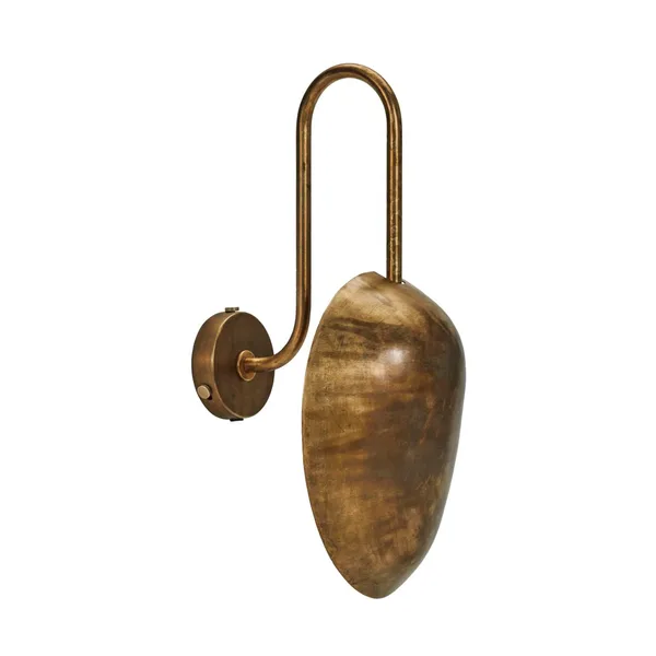 Swan vägglampa, Antik mässing