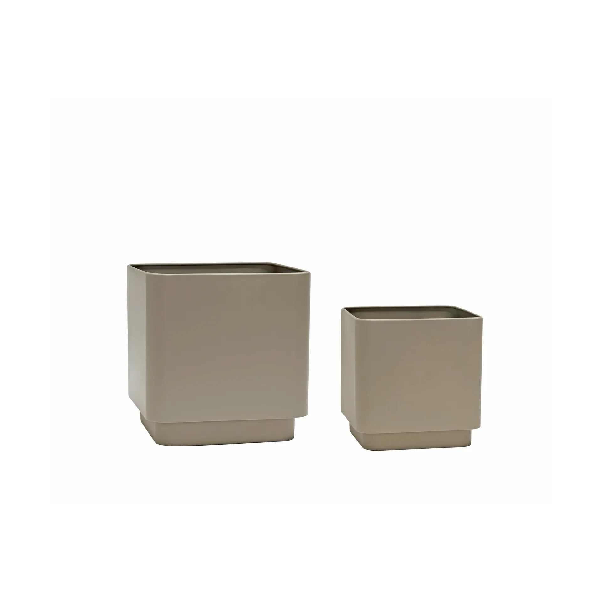 Hübsch Cube kruka set 2 delar Brown