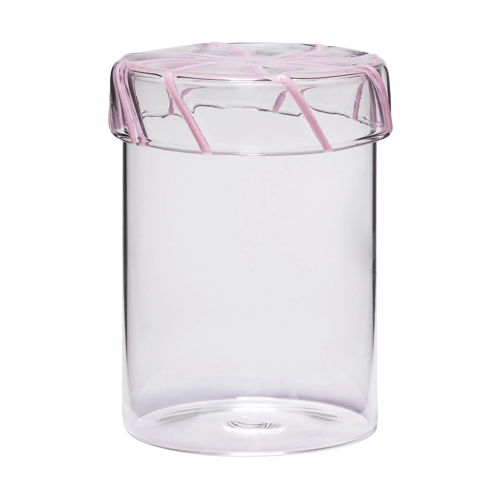 Hübsch Heir opbevaringsglas medium Pink