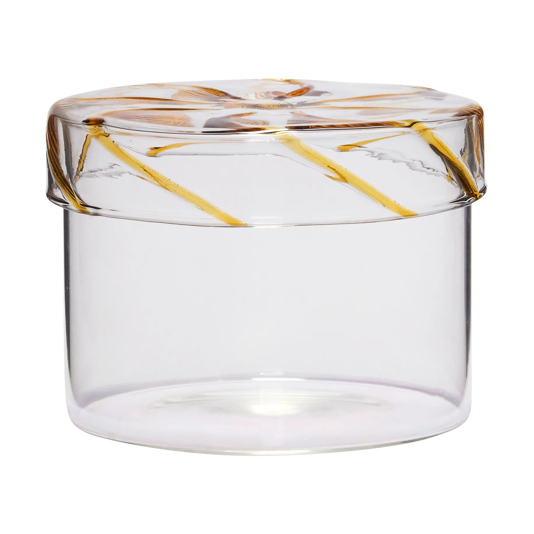 Hübsch Her opbevaringsglas low Yellow
