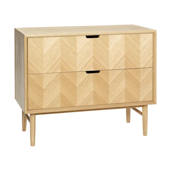 Herringbone byrå med lådor, Ek