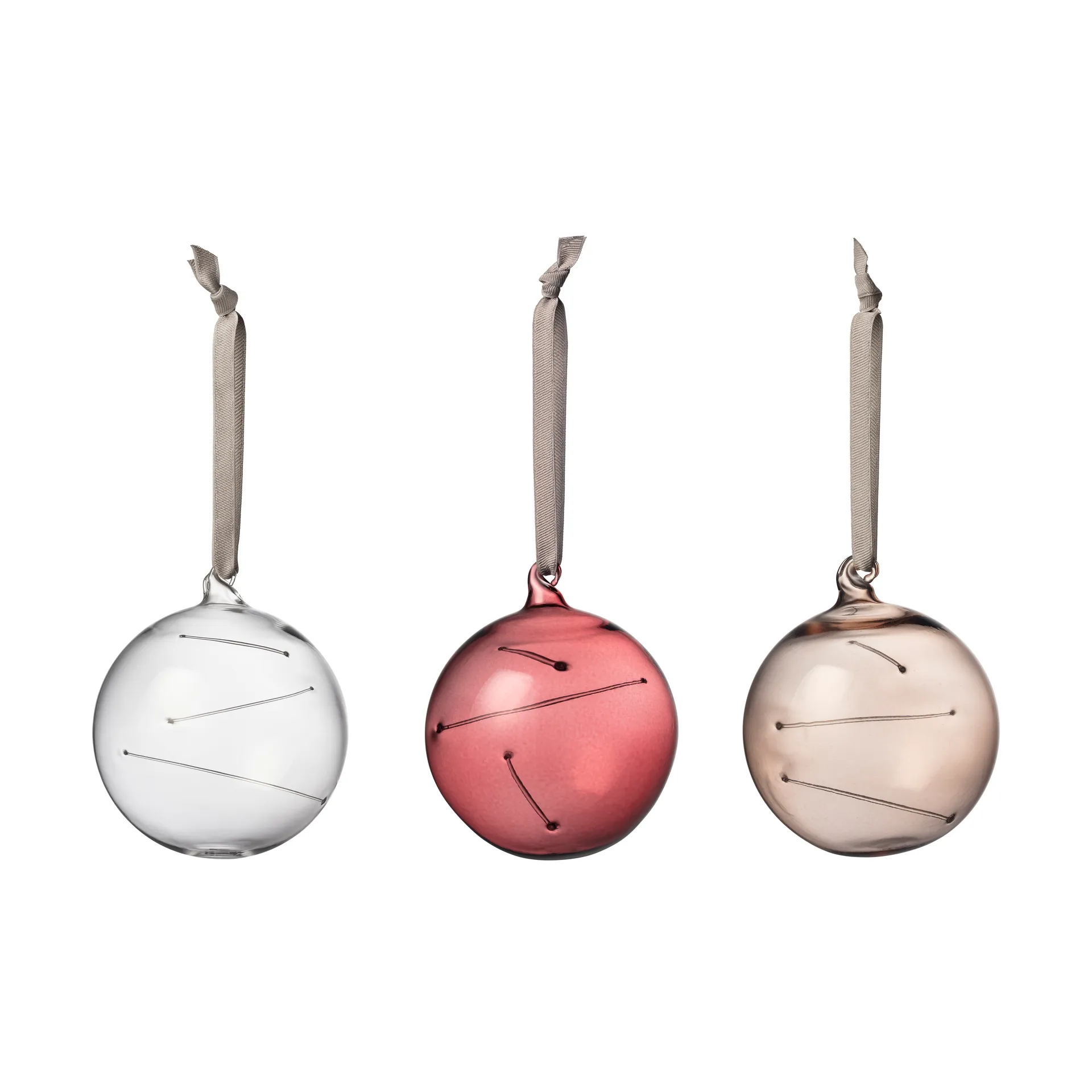 Iittala Sun Ball Ø8 cm, 3 pièces Transparent-bruyère-lin