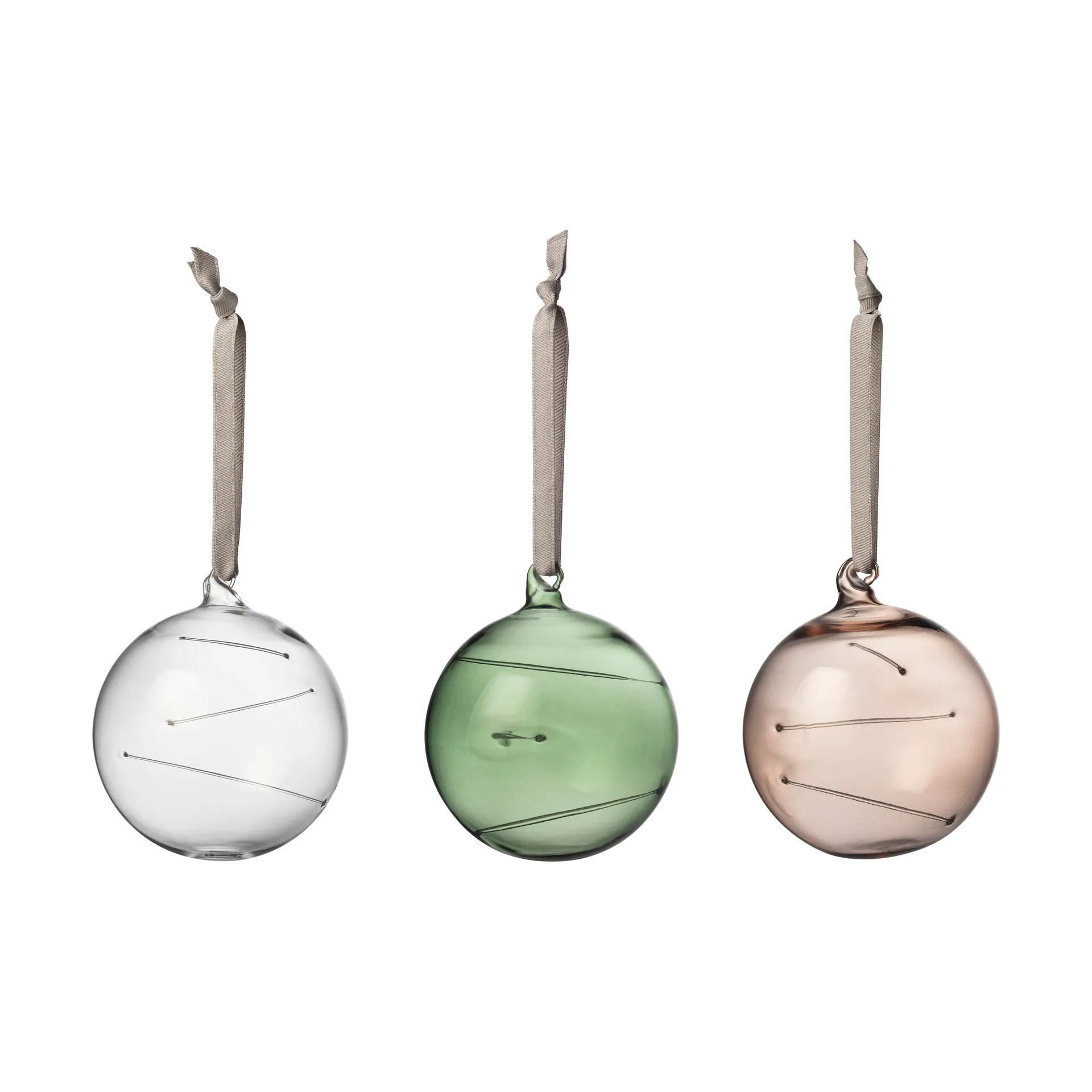 Iittala Sun Ball Ø8 cm, 3 pièces Transparent-vert-lin
