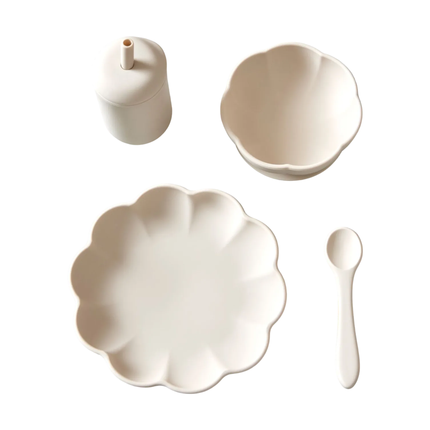 Jack o Juno Little Poppy barnservis 4 delar Cream