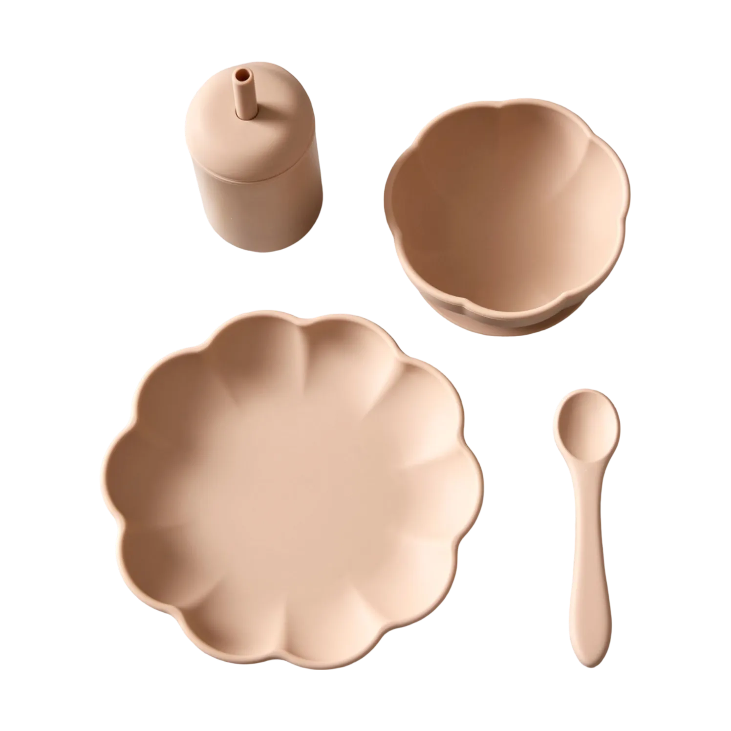 Jack o Juno Little Poppy barnservis 4 delar Oatmeal