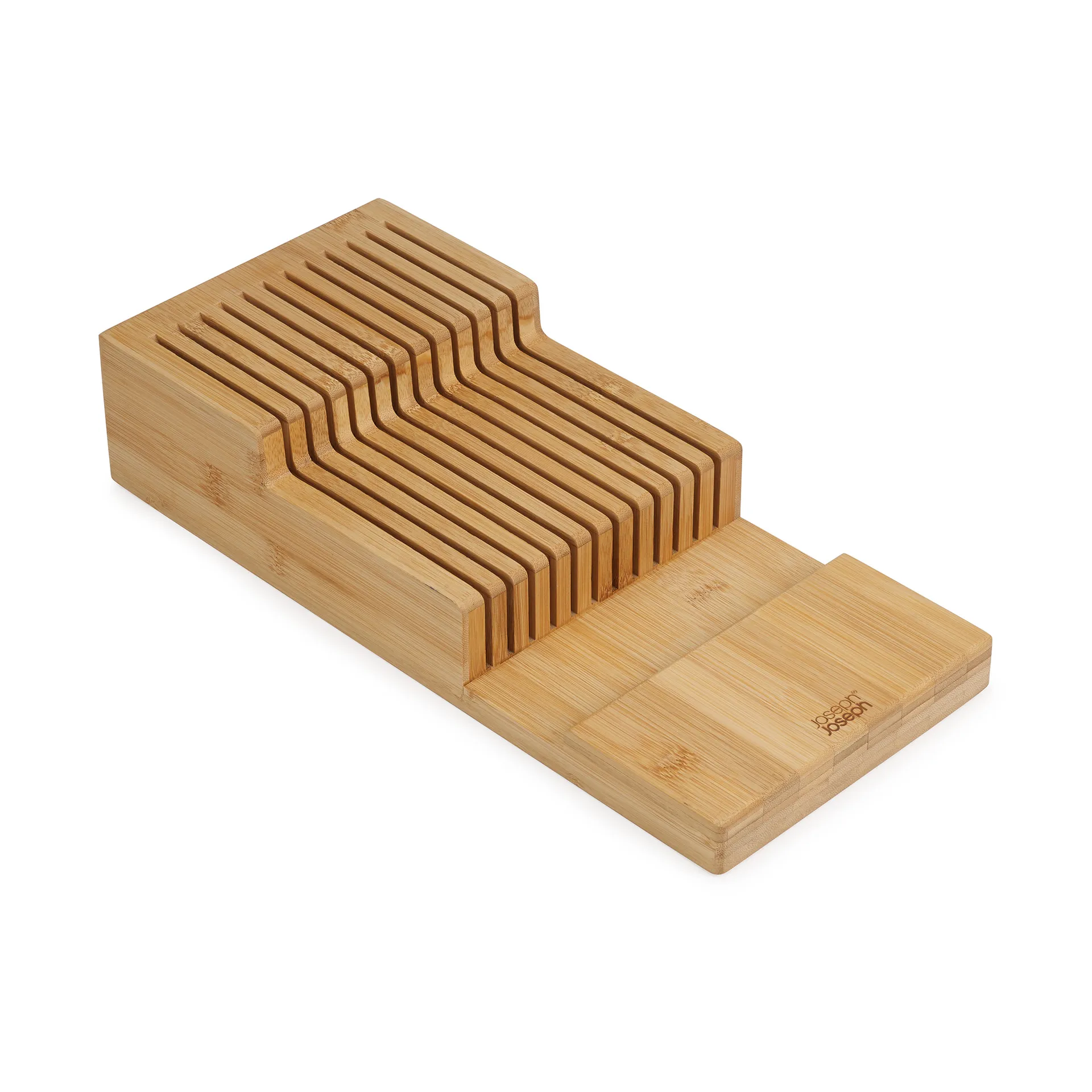 Joseph Joseph DrawerStore Knivopbevaring til Skuffe – 2-lags, Bambus – Natur