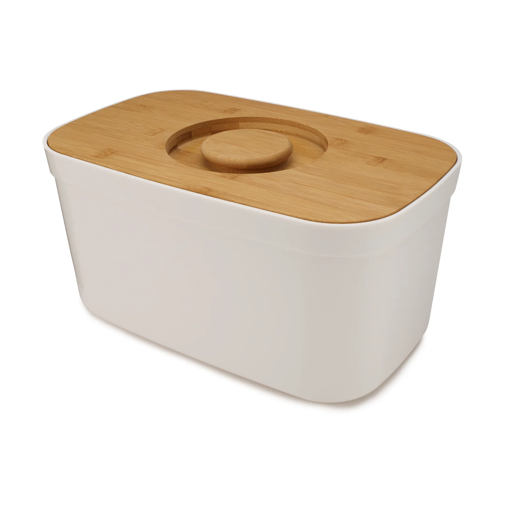 Joseph Joseph Brødkasse med Bambuslåg (37x18x22cm) Hvid