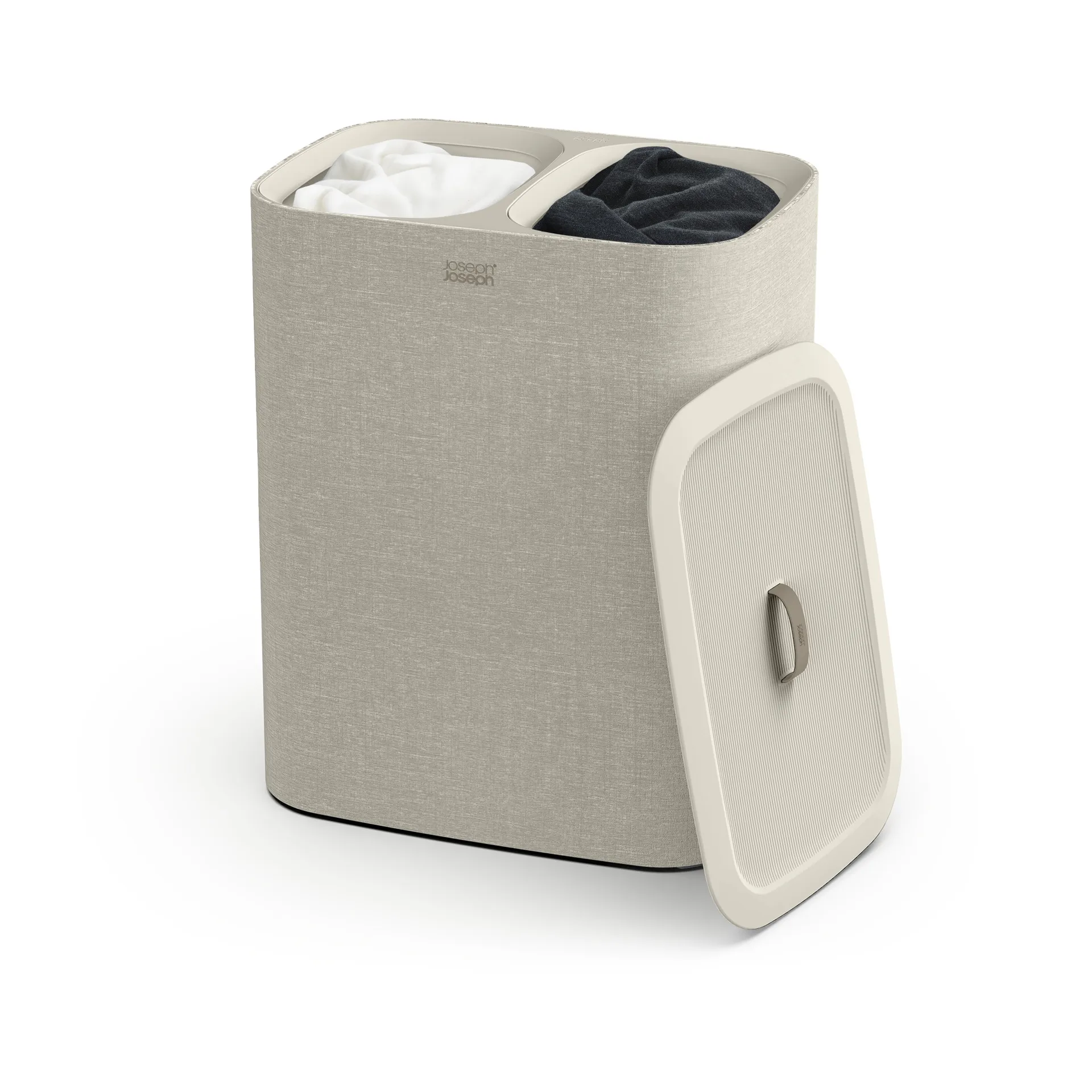 Vasketøjskurv 2-rums 90L, Joseph Joseph, Beige