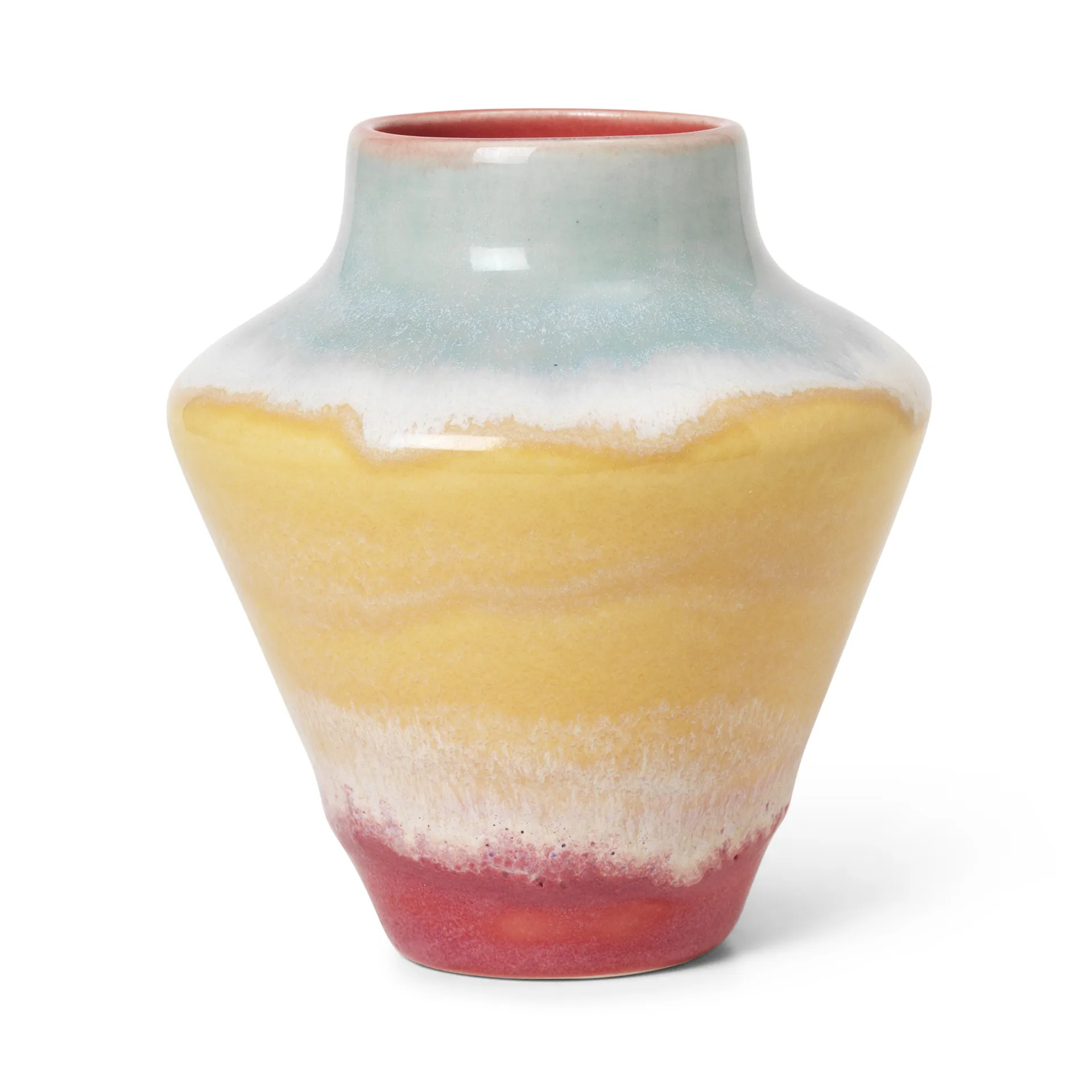 Kähler Vase Poppery Rose-menthe-jaune