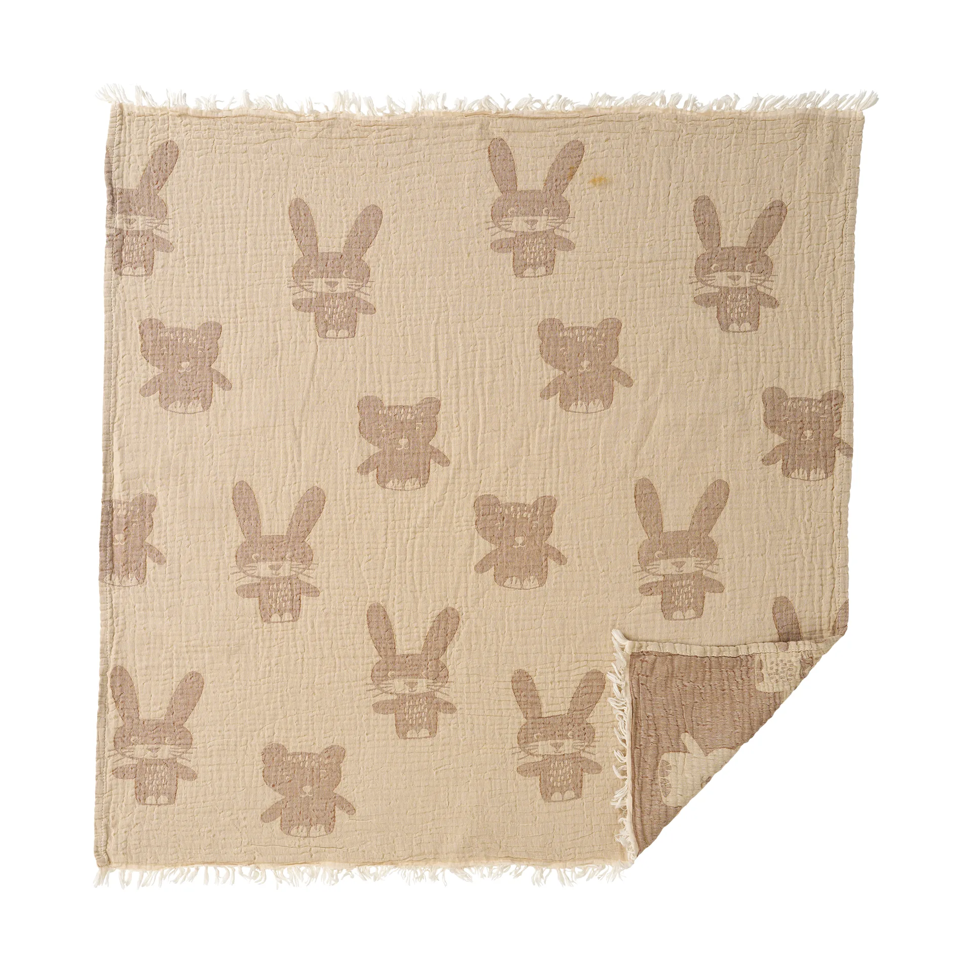 Klippan Yllefabrik Couverture Bunny&Bear cm Grey
