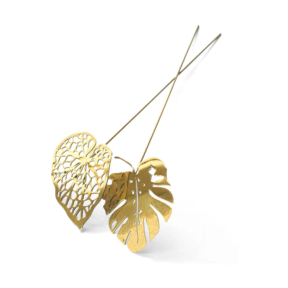 KLONG Décoration Brass Leaves, lot de 2 Water