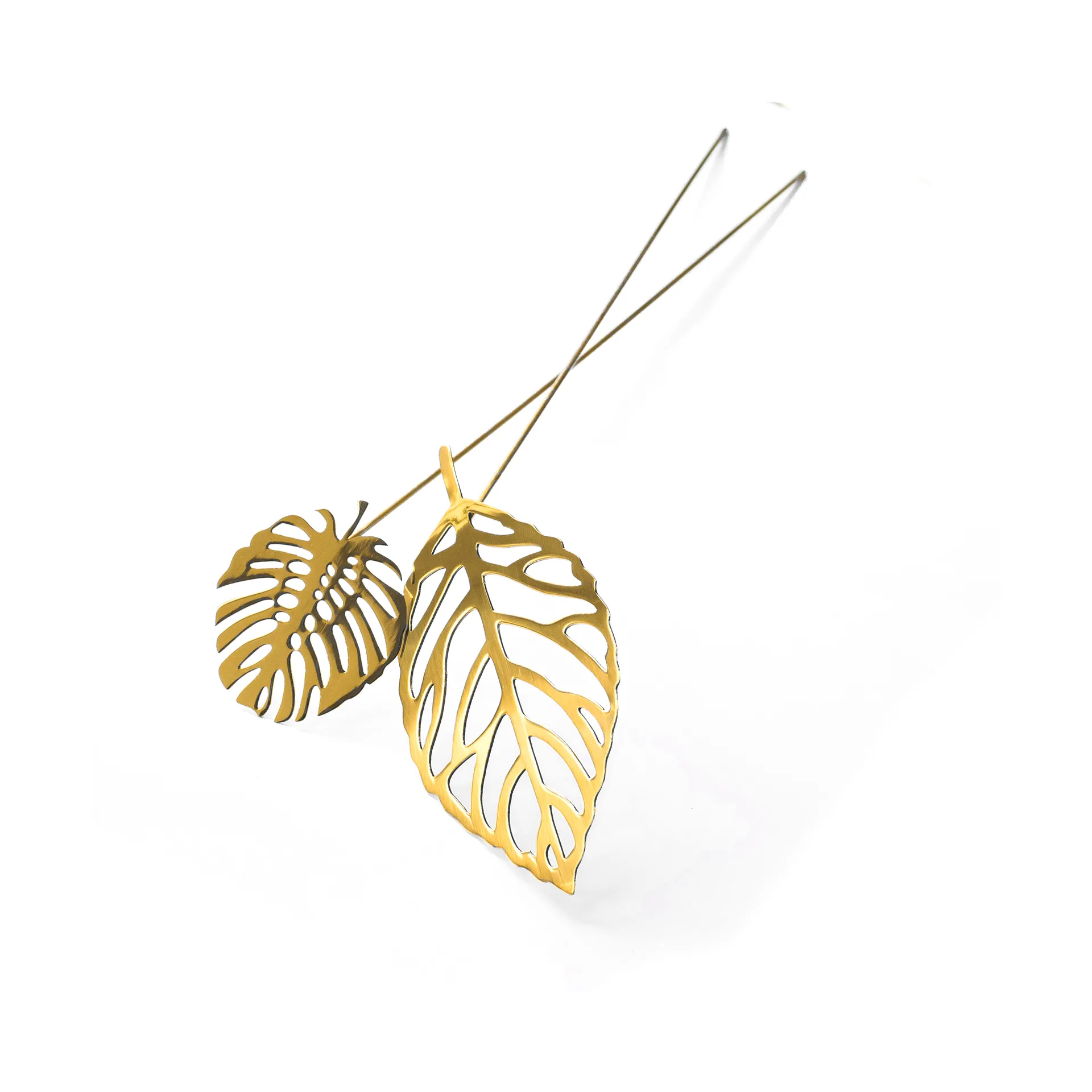 KLONG Décoration Brass Leaves, lot de 2 Wood