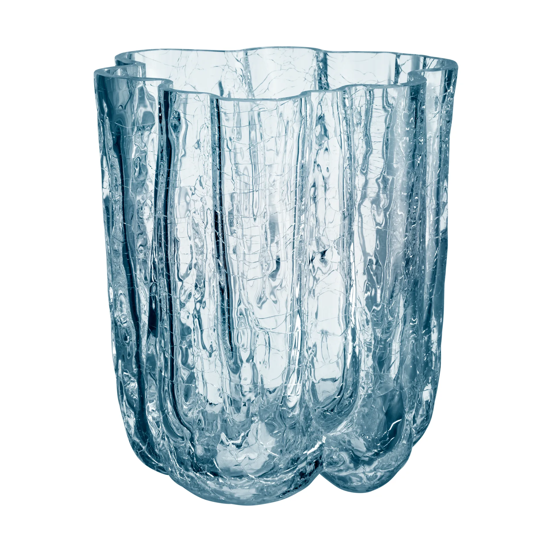 Kosta Boda Crackle vase cirkul&auml;r 12,1 cm Klar