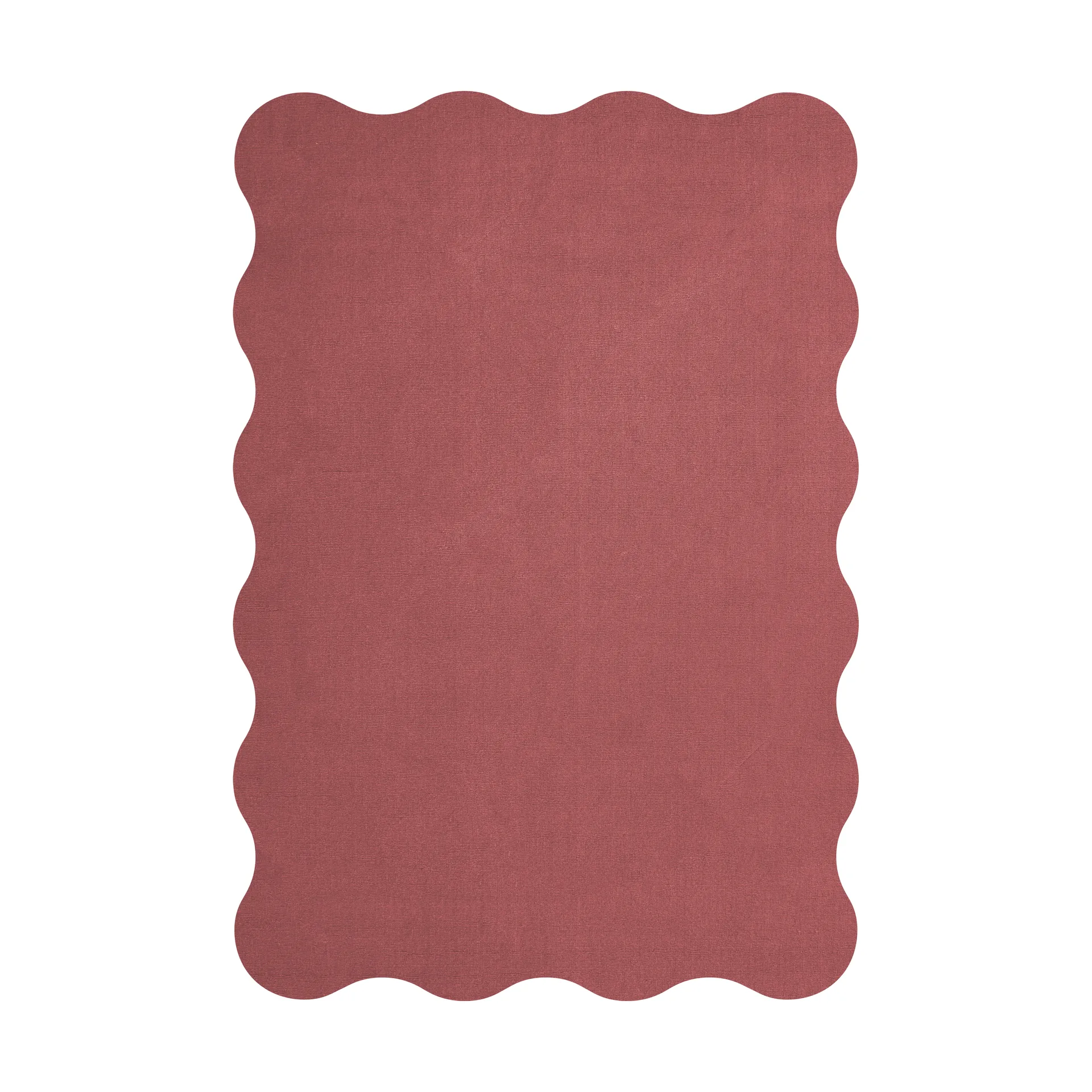 Layered Tapis en laine Scallop cm Rosewood red