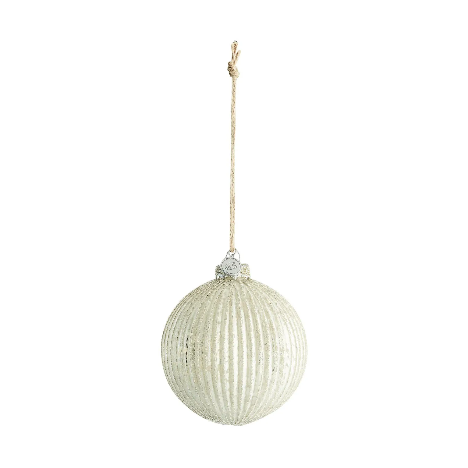 Lene Bjerre Boule de Noël Norille Ø Off white, nervuré