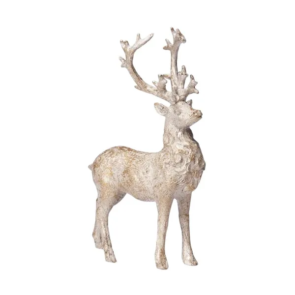 Serafina hjort 14x8 cm, Antikguld ljus