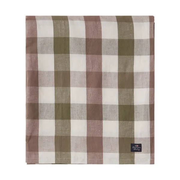 Checked Cotton Linen bordsduk 180x180 cm