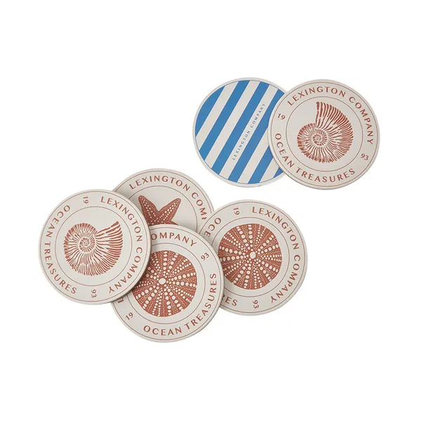 Ocean Treasures glasunderlägg Ø9,5 cm 6-pack