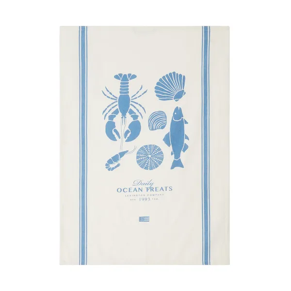 Ocean treats printed Cotton kökshandduk 50x70 cm