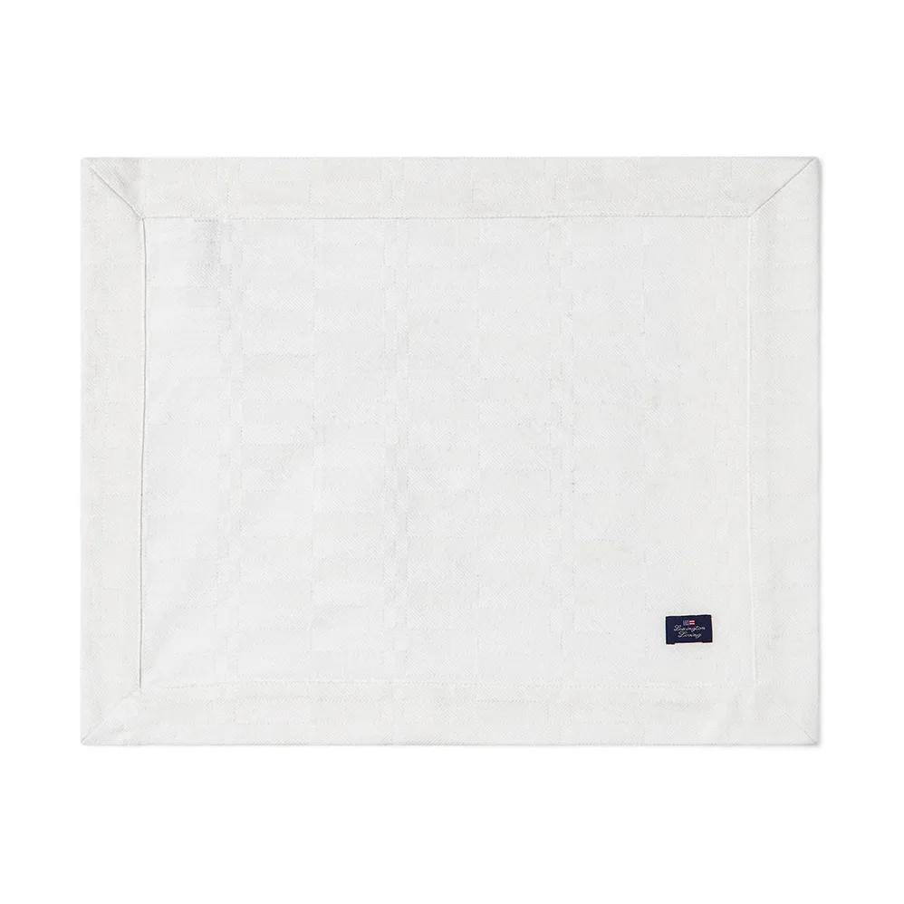Lexington Set de table White jacquard cotton cm. Blanc