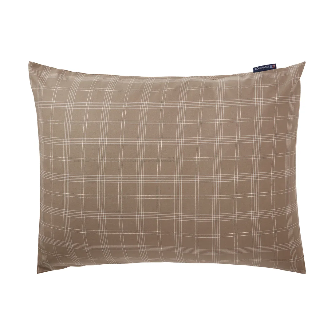Lexington Taie d’oreiller Checked Pinpoint Oxford cm Brown