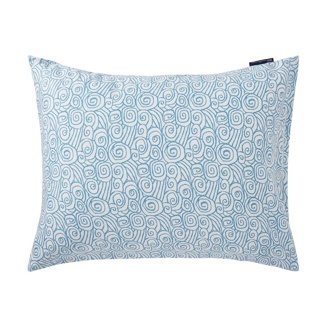 Lexington Taie d'oreiller Wave Printed Cotton Sateen cm White-Blue