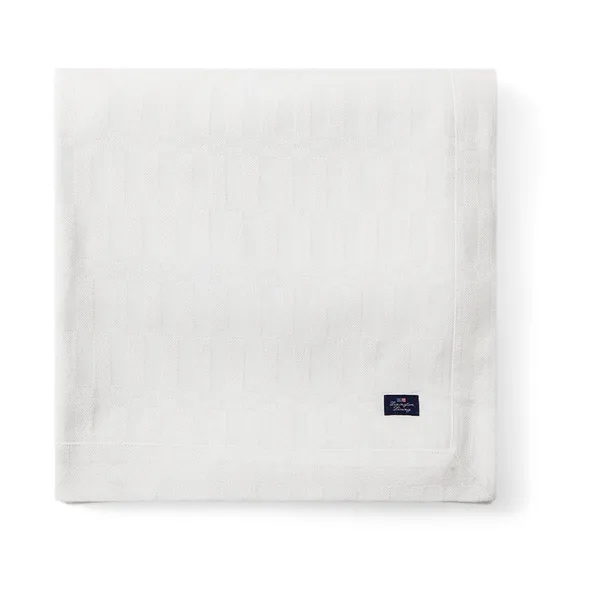 White jacquard cotton bordsduk 150x350 cm
