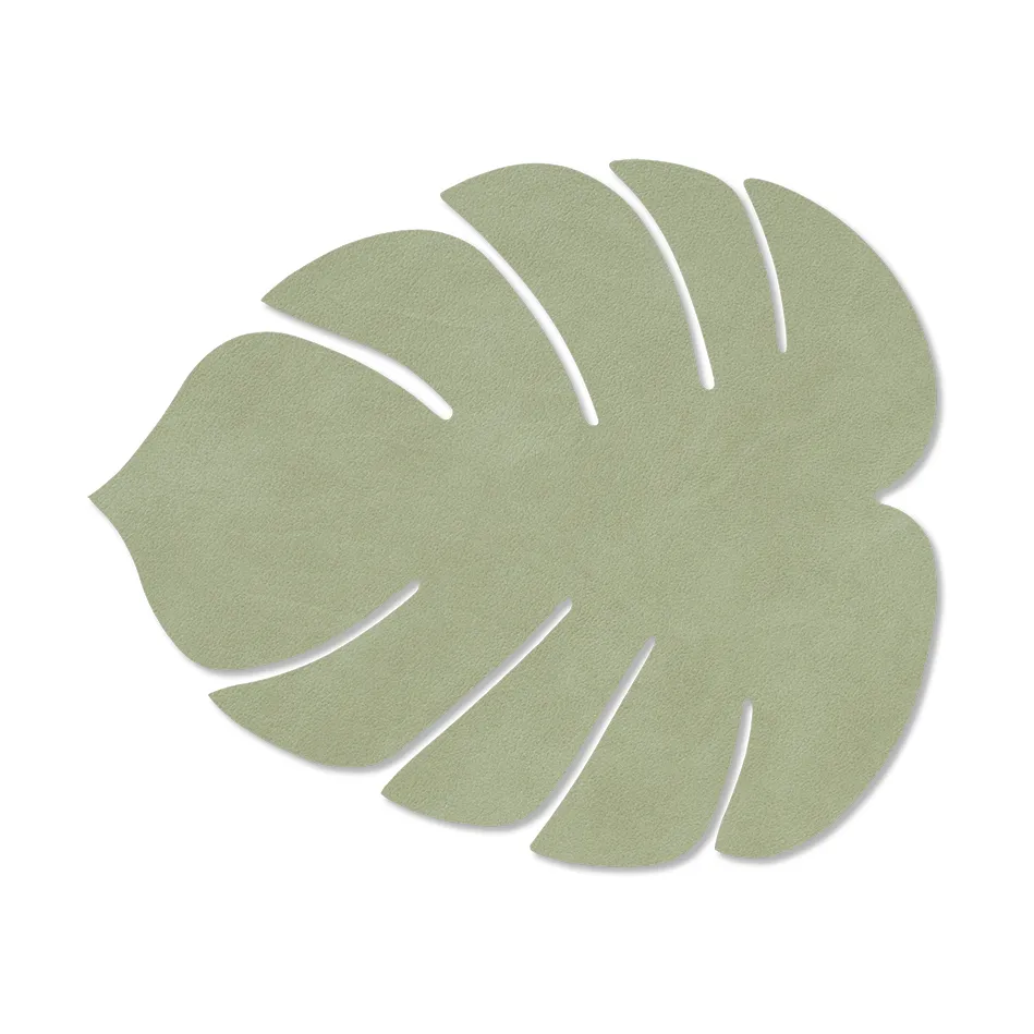 LIND DNA Monstera Leaf Nupo dækkeserviet S Olive green
