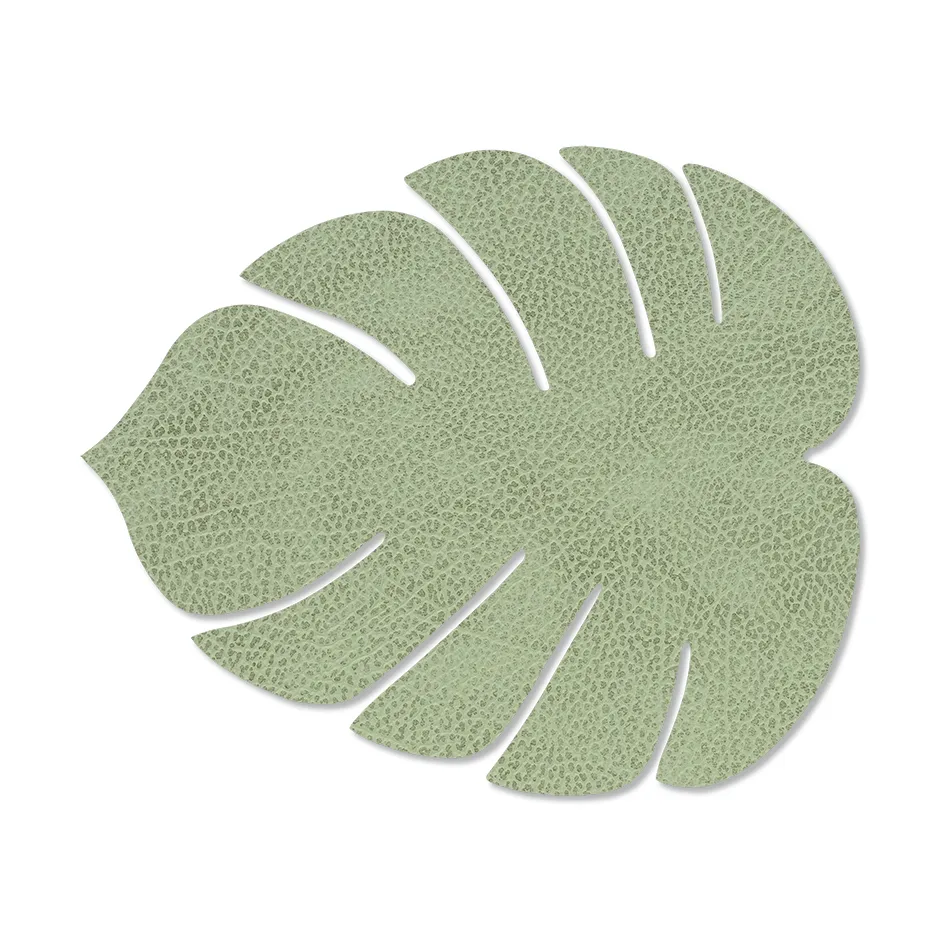 LIND DNA Set de table Monstera Leaf Hippo S Vert olive