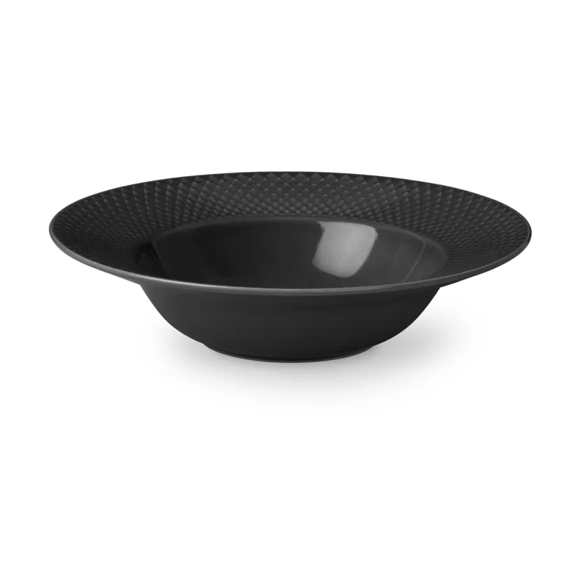 Lyngby Porcelæn - Rhombe Earth Dyb tallerken Ø24.5 cm slate