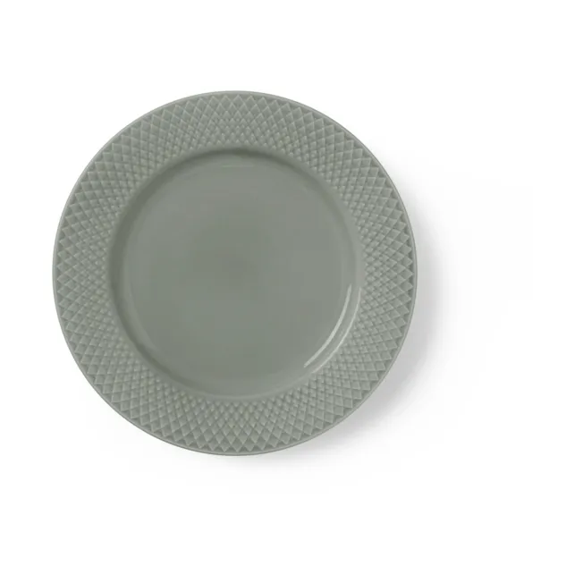 Lyngby Porcelæn - Rhombe Earth Frokosttallerken 21 Cm - Mos