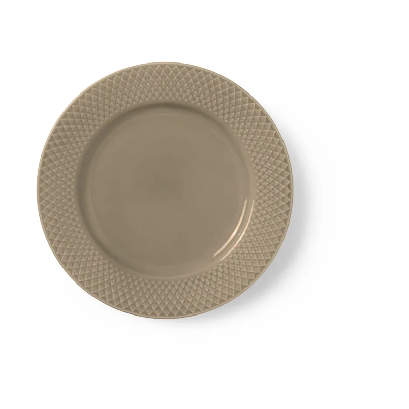 Lyngby Porcelæn - Rhombe Earth Frokosttallerken 23 Cm - Ler
