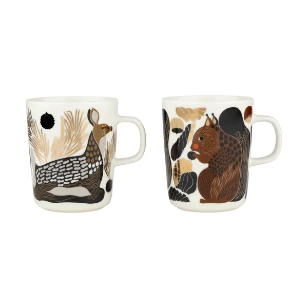 Kurre & Peura mugg 25 cl 2 delar, White-brown