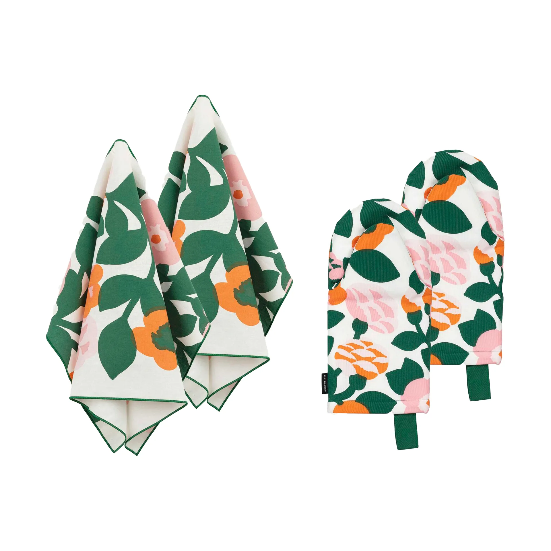 Marimekko Pieni green green tekstilsæt 4 dele Grøn-orange