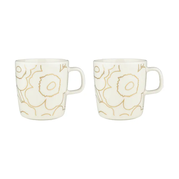 Piirto Unikko mugg 4 dl 2-pack, White