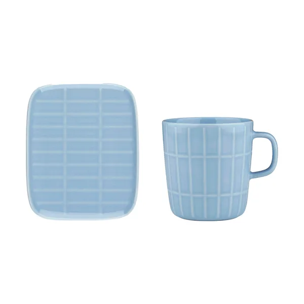 Tiiliskivi mugg 40 cl + tallrik 12x15 cm