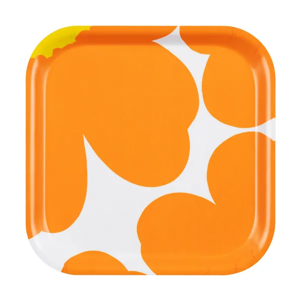 Unikko 60-årsjubileum bricka 20x20 cm, White-orange
