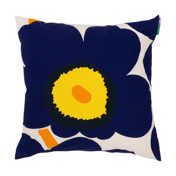 Unikko 60-årsjubileum kuddfodral 50x50 cm, Cotton-d. blue-yellow