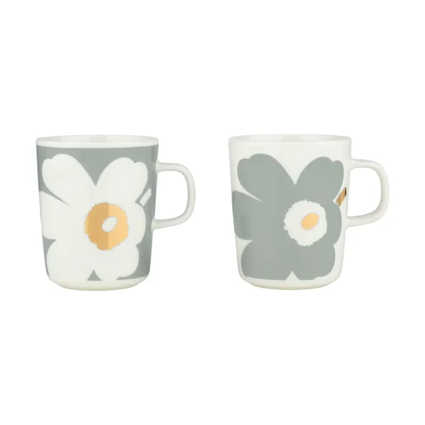 Unikko 60-årsjubileum mugg 25 cl 2-pack, White-light grey