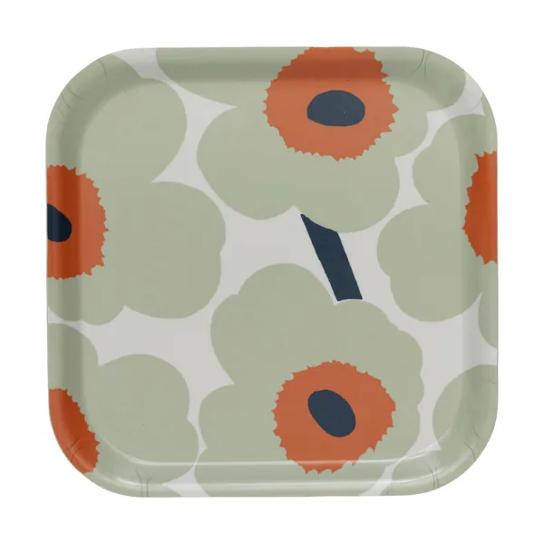 Unikko bricka 20x20 cm, Off white-sage