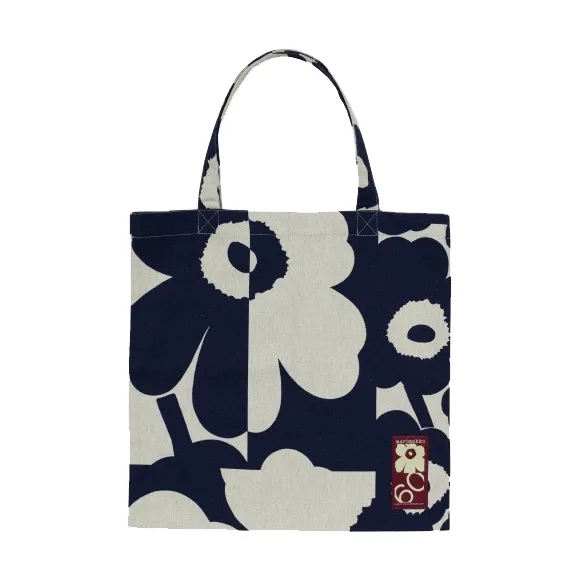 Unikko kollaasi väska 44x43 cm, Linen