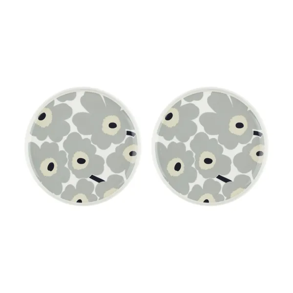 Unikko tallrik Ø25 cm 2-pack, White-light grey-sand