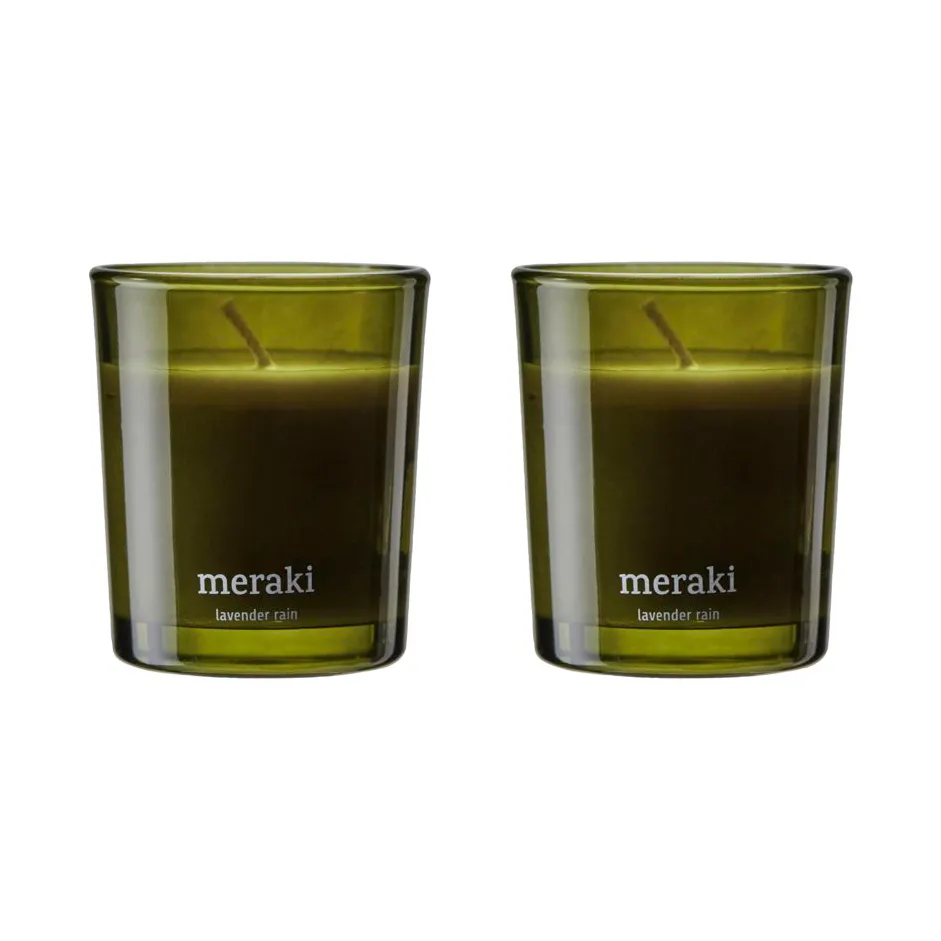 Meraki Bougie parfumée Meraki 12 heures lot de 2 Pluie de lavande